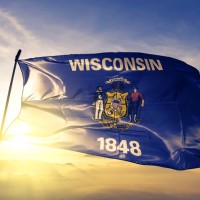 Picture of Wisconsin state flag. 